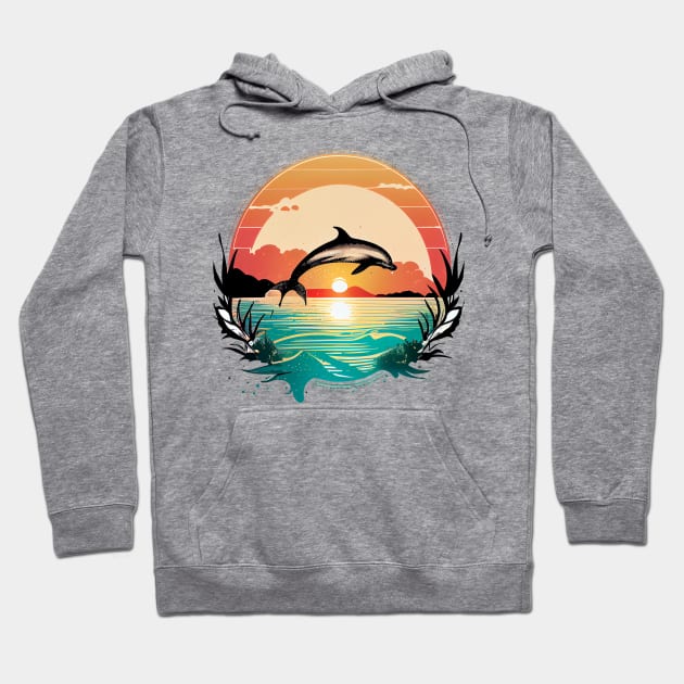 Vintage Surf Dolphin Hoodie by Banned Books Club